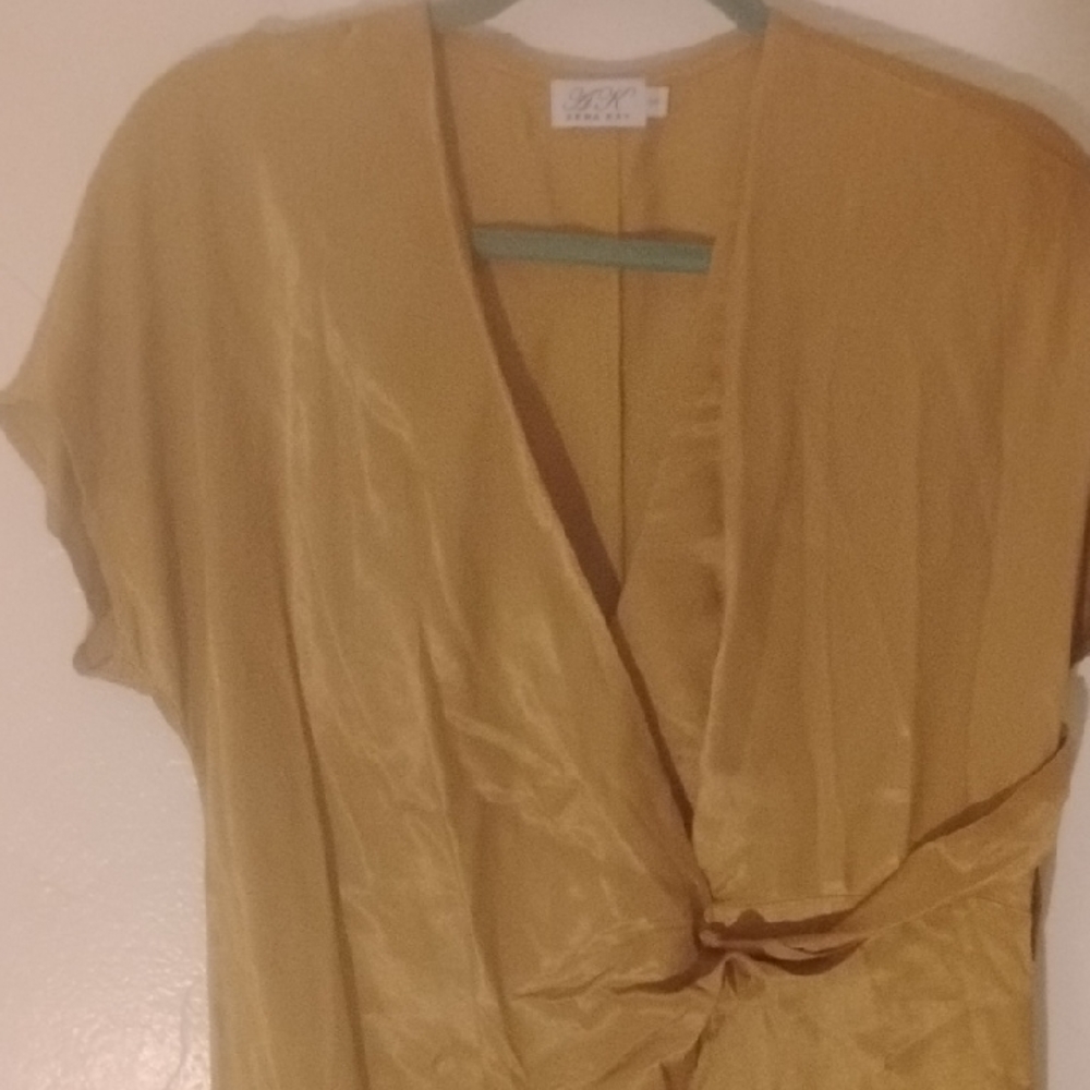 AK Anna Kay Made In France Gold Satin 1920's Vtg Style Sz Small Lk New